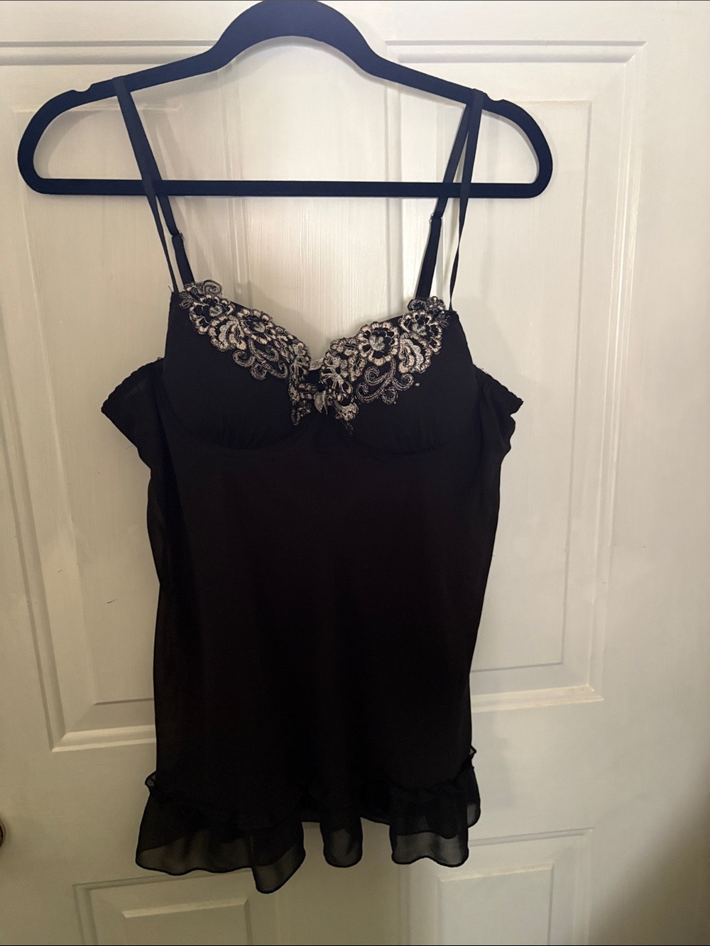 Linea Donatella Black Embellished Lace Top